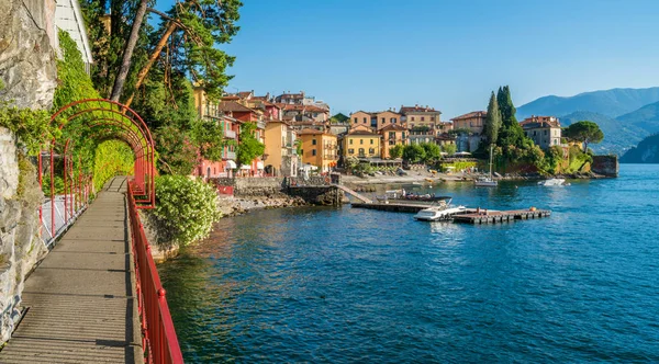 Scenografica Passeggiata Degli Amanti Varenna Lago Como Lombardia Italia — Foto Stock