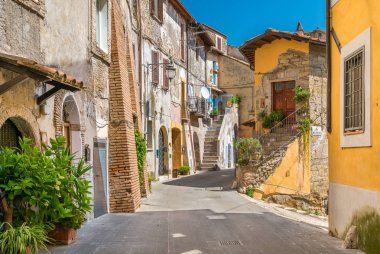 Capena, Lazio, İtalya Roma eyaleti'pitoresk Köy Manzaralı görünürde.