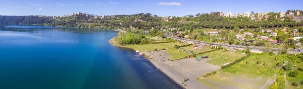 Vista Aérea Costa Lago Albano Província Roma Lácio Itália Central — Fotografia de Stock