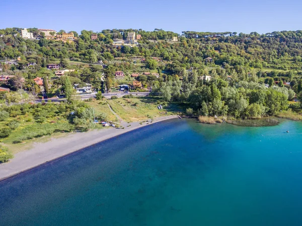 Widok Jezioro Albano Wybrzeżu Prowincji Rzym Lacjum Włochy Centrum — Zdjęcie stockowe