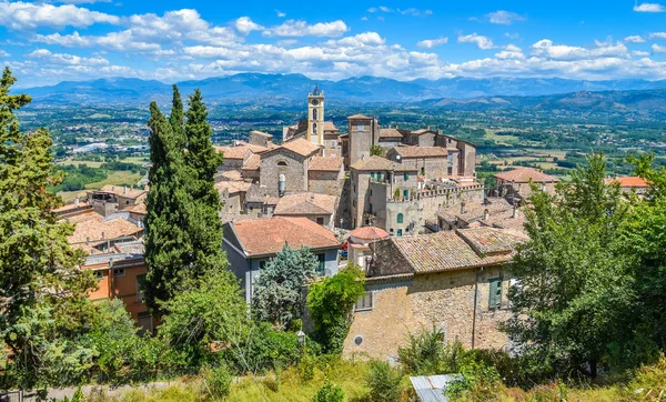 Vista Panorâmica Falvaterra Bela Aldeia Província Frosinone Lazio Itália Central — Fotografia de Stock