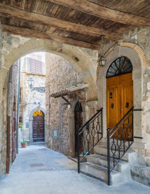 Marta, Bolsena Gölü, Viterbo eyaletinin, Lazio doğal görünürde.