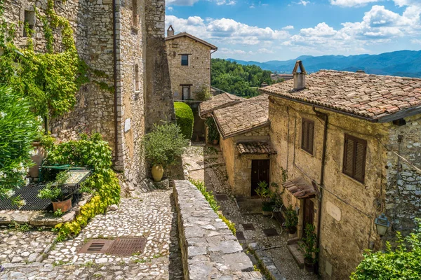 Vista Panorámica Labro Antiguo Pueblo Provincia Rieti Lazio Italia —  Fotos de Stock