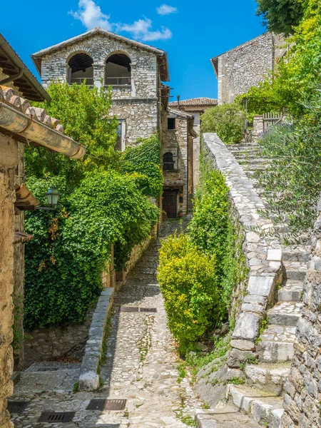 Veduta Panoramica Labro Antico Borgo Provincia Rieti Lazio Italia — Foto Stock