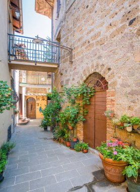 Yaz sabahı Soriano nel Cimino, Viterbo Eyaleti, Lazio, orta Italya.