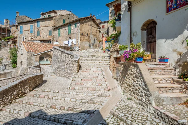 Roccantica Aldeia Medieval Rural Província Rieti Lazio Itália — Fotografia de Stock