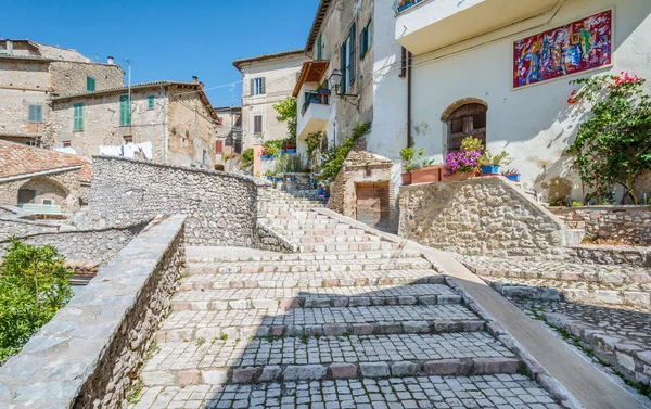 Roccantica Pueblo Rural Medieval Provincia Rieti Lacio Italia —  Fotos de Stock