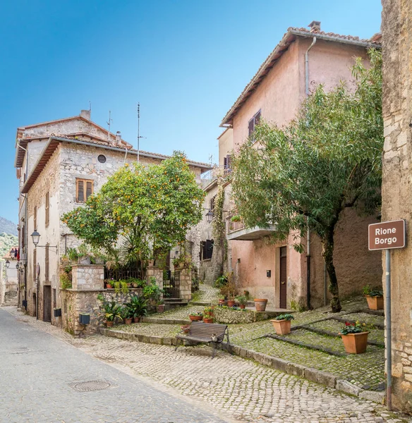 Vista Panorâmica Sermoneta Vila Medieval Província Latina Itália — Fotografia de Stock