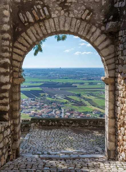 Vue Panoramique Sermoneta Village Médiéval Dans Province Latina Italie — Photo