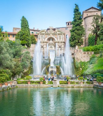 Villa d'Este, Tivoli, Lazio, Orta Italya'nin Neptün Çeşmesi.