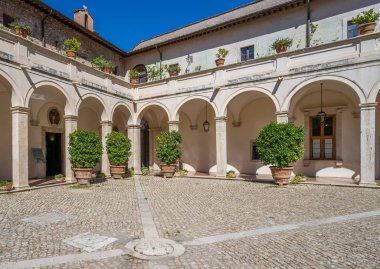 Villa d'Este, Tivoli, Lazio, Orta Italya'nin avluda.