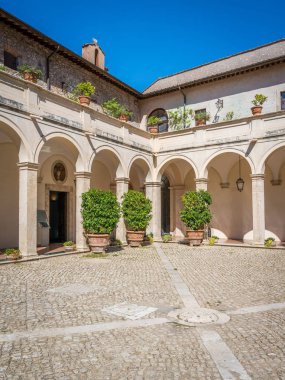 Villa d'Este, Tivoli, Lazio, Orta Italya'nin avluda.