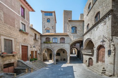 Viterbo, Lazio, Orta Italya'nin pitoresk San Pellegrino Ortaçağ bölgesinde.