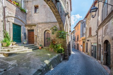 Viterbo, Lazio, Orta Italya'nin pitoresk San Pellegrino Ortaçağ bölgesinde.