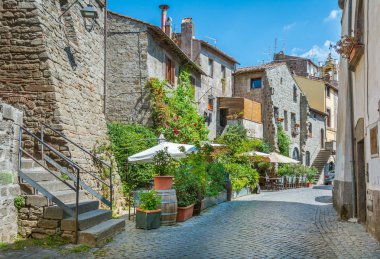 Viterbo, Lazio, Orta Italya'nin pitoresk San Pellegrino Ortaçağ bölgesinde.