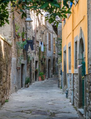 Viterbo, Lazio, Orta Italya'nin pitoresk San Pellegrino Ortaçağ bölgesinde.