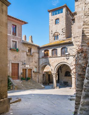 Viterbo, Lazio, Orta Italya'nin pitoresk San Pellegrino Ortaçağ bölgesinde.