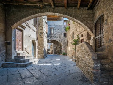 Viterbo, Lazio, Orta Italya'nin pitoresk San Pellegrino Ortaçağ bölgesinde.