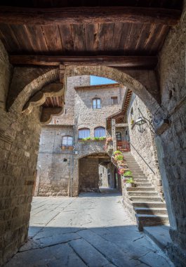 Viterbo, Lazio, Orta Italya'nin pitoresk San Pellegrino Ortaçağ bölgesinde.