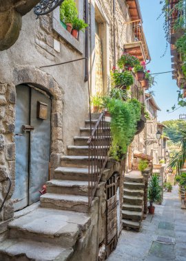 Vitorchiano, ortaçağ İtalyan Köyü Viterbo eyaletinde, Lazio, İtalya.