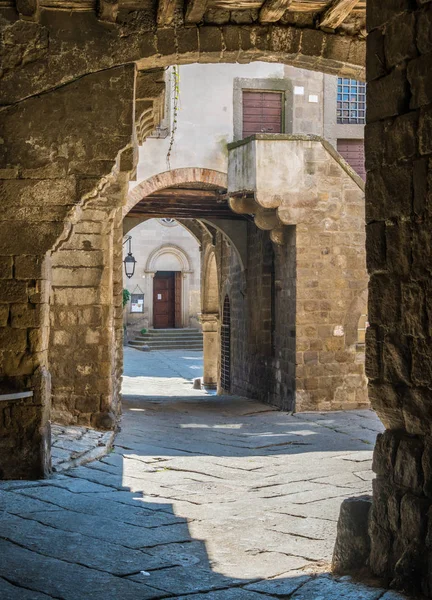 Pitoresco Bairro Medieval San Pellegrino Viterbo Lazio Itália Central — Fotografia de Stock