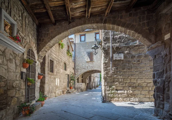 Γραφική Μεσαιωνική Συνοικία San Pellegrino Στην Κεντρική Βιτέρμπο Λάτσιο Ιταλία — Φωτογραφία Αρχείου