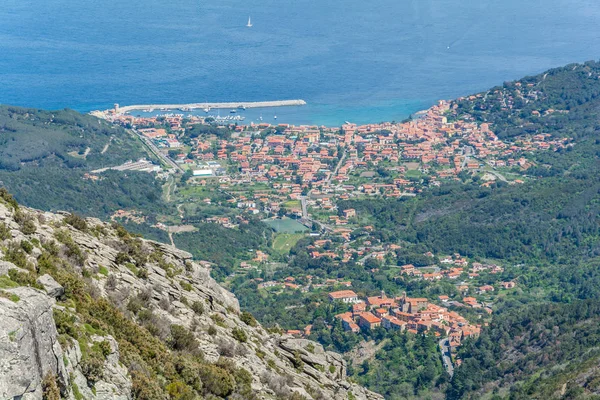 Marciana Marina Uitzicht Vanaf Top Van Capanne Mountain Elba Island — Stockfoto