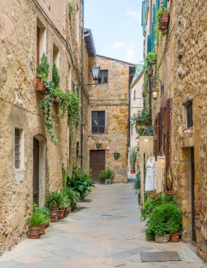 Pitoresk görünürde Pienza, Siena eyaletinin, Toskana, İtalya.