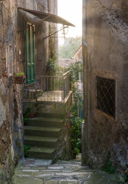 Öğleden sonra görünürde doğal Sorano, il, Grosseto, Toskana (Toscana), İtalya.