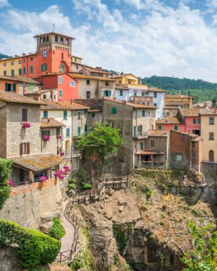 Loro Ciuffenna, village in the Province of Arezzo in the Italian region Tuscany. Central Italy. clipart