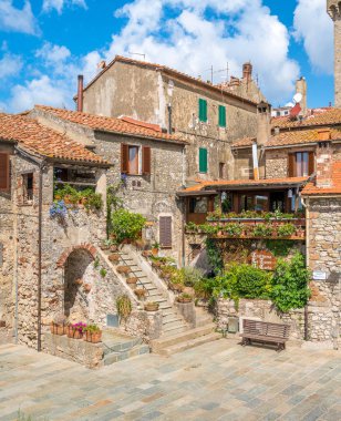 Capalbio, Grosseto ilinde pitoresk köy manzara. Toskana, İtalya.