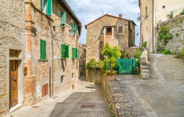 Anghiari'de, Arezzo eyaletinde, Toskana, İtalya'da manzara.