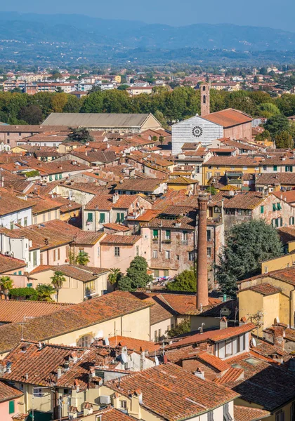 Vista Panoramica Lucca Con Chiesa San Francesco Toscana Italia — Foto Stock