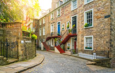 Edinburgh eski kent, Iskoçya manzaralı manzara.