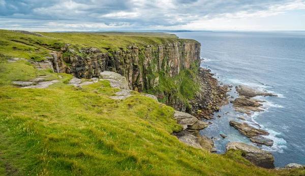 Acantilados Escénicos Dunnet Head Caithness Costa Norte Escocia Punto Más —  Fotos de Stock