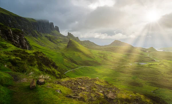 Vista Panorámica Del Quiraing Isla Skye Escocia — Foto de Stock