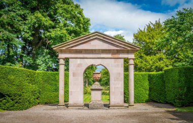 Princess Margaret Memorial in the garden of Glamis Castle, in Angus, Scotland. clipart