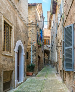 Italya 'nın Marche bölgesinde, Urbino, şehir ve dünya mirası alanı 'nda manzara manzarası.