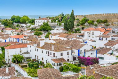Obidos, Leiria District, Portekiz manzaralı yaz görüşü