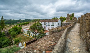 Obidos, Leiria District, Portekiz manzaralı yaz görüşü