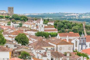 Obidos, Leiria District, Portekiz manzaralı yaz görüşü