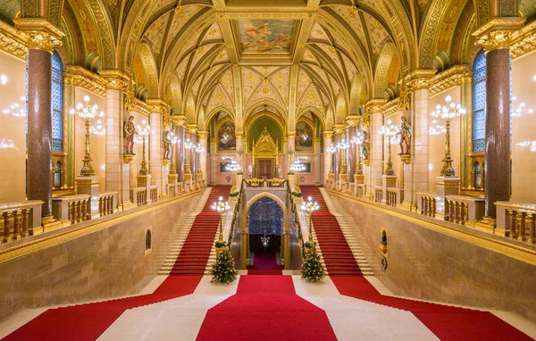 Budapest Parliament Interior Hungary December 2016 — Stock Photo, Image