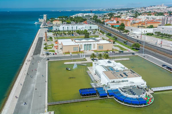 Keşifler Anıtı Panoramik Görünümü Lizbon Portekiz — Stok fotoğraf