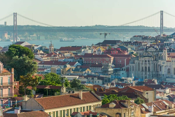 Pozdní Odpolední Panorama Lisabonu Miradouro Graca Portugalsko — Stock fotografie