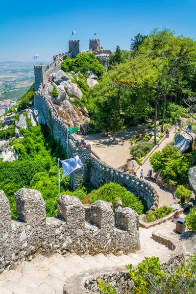 Castillo Morisco Vista Panorámica Sintra Portugal —  Fotos de Stock