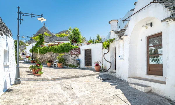 Vista Panorâmica Alberobello Famosa Vila Trulli Puglia Apúlia Sul Itália — Fotografia de Stock