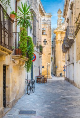 Lecce, Puglia (Apulia), Güney Italya manzaralı manzara.