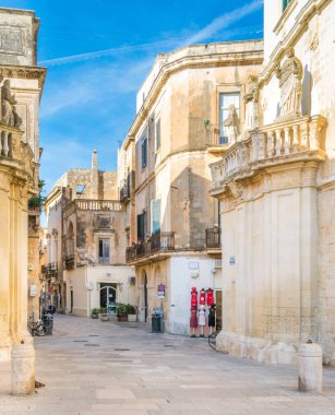 Lecce, Puglia (Apulia), Güney Italya manzaralı manzara.