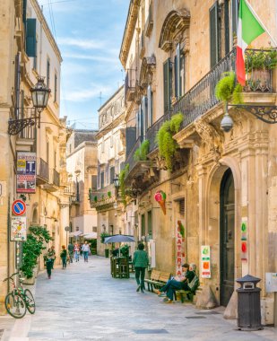 Lecce, Puglia (Apulia), Güney Italya manzaralı manzara.