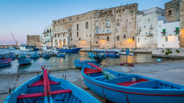 Vieux Port Monopoli Coucher Soleil Province Bari Pouilles Pouilles Italie — Photo